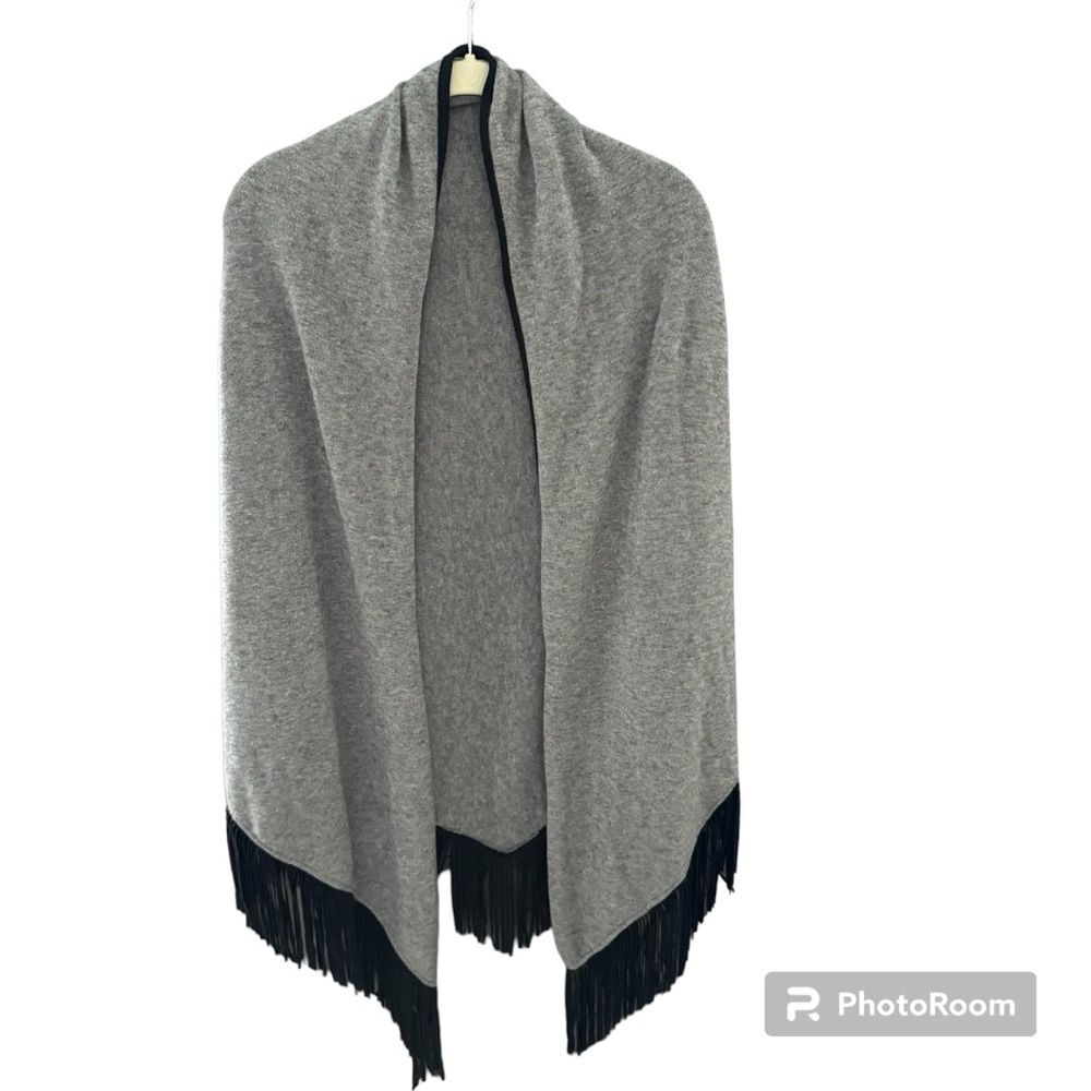 La Fiorentina Faux Suede Fringe Cape Women’s Ruana Wrap
